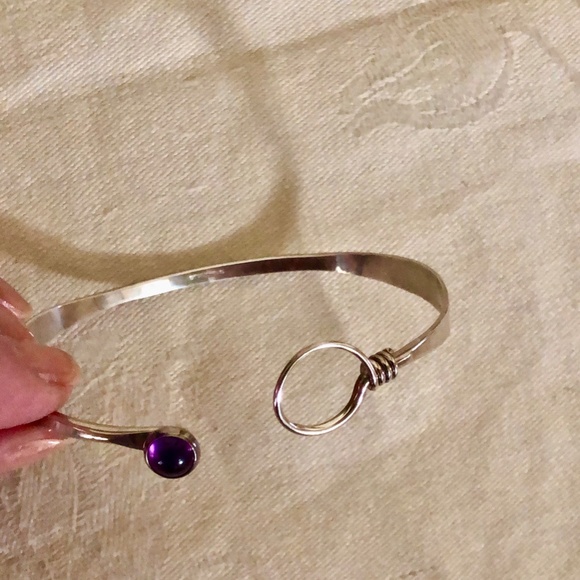Ed Levin Ladies Grand Saratoga Bracelet in Sterling Silver w/ Amethyst - Sz Med. - Picture 7 of 7